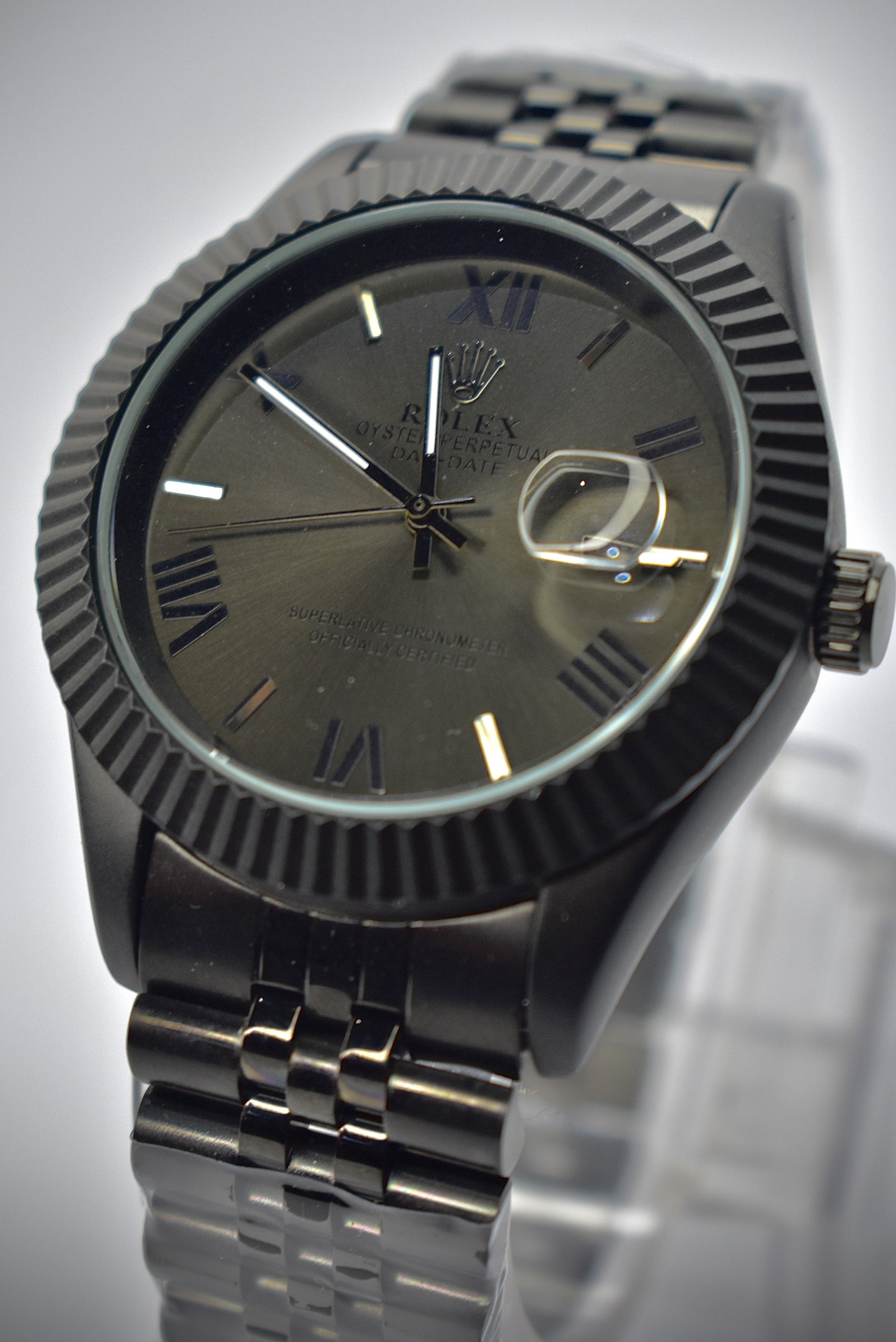 Rolex – Matte Black Case with Dark Brown Dial